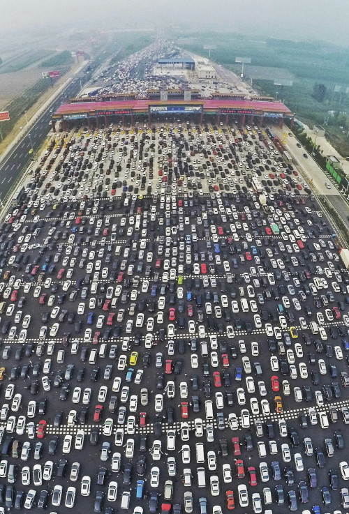 Chinese traffic jam tool booth