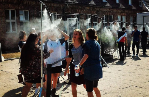 Auschwitz outdoor shower