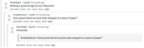 Does jewish blood turn pink